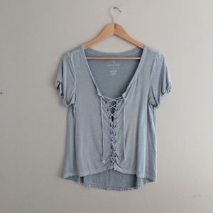 American Eagle Lace Up Top
